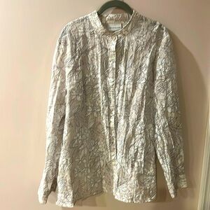 Women’s Alfred Dunner Long Sleeved Blouse w/Stand Up Collar Size 18 Flower Print